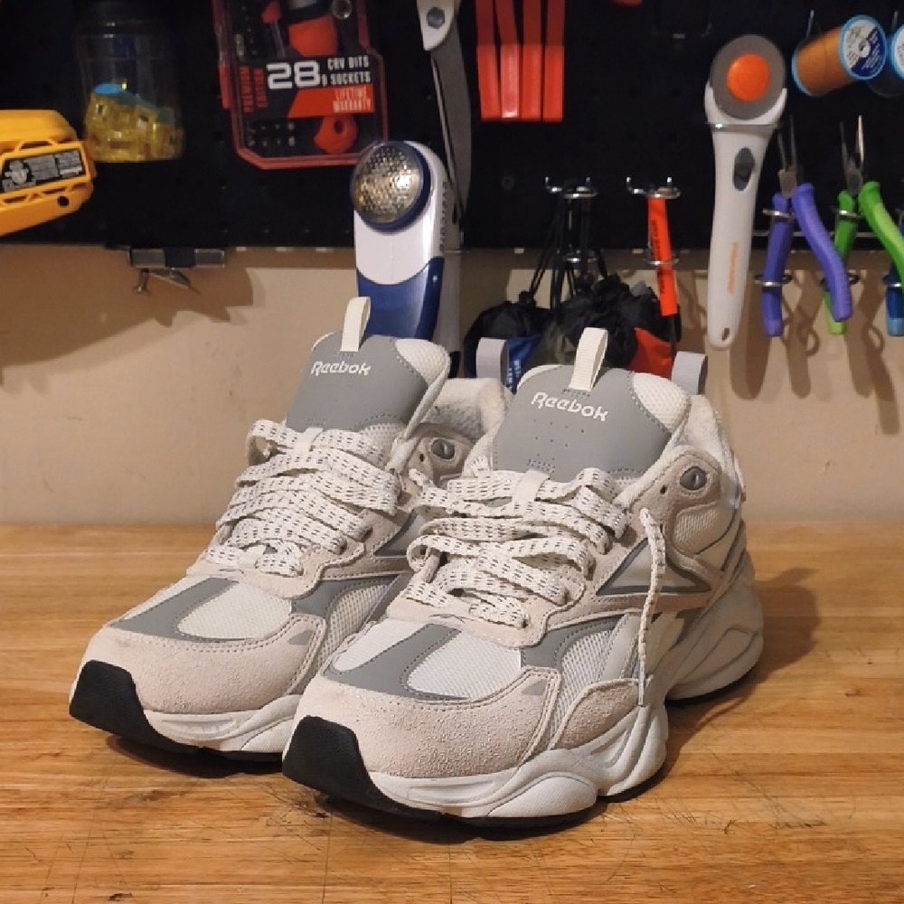 Reebok Classic Gray and White Athletic Shoes